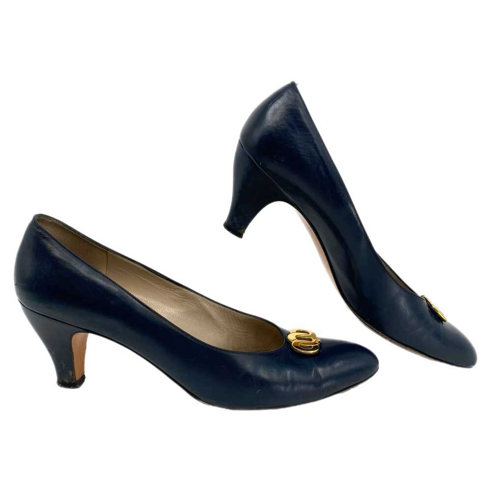 Salvatore Ferragamo Blue Mid Pump Heels | Size 9